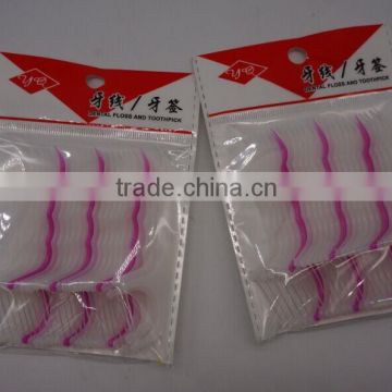 Disposable natural bulk dental floss pick