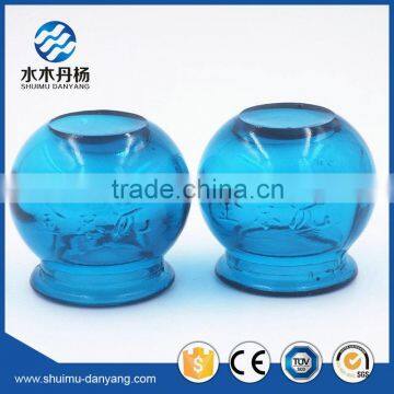 Fancy 130ml blue cupping glass jar