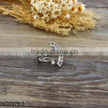 2 Set Brand Hollow With Black Crystal Punk Ring photo-4