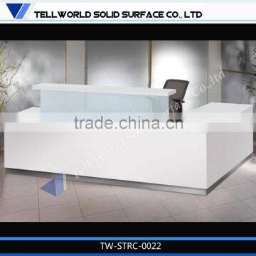 Artificial stone professional design white modern reception desk