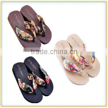 women Bohemia Floral Beach flip flop Wedge Platform Thongs Slippers