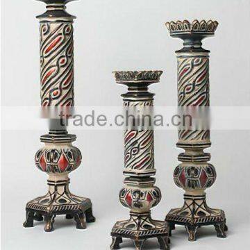 DS5006 antique handmade paint resin candle holder home decoration