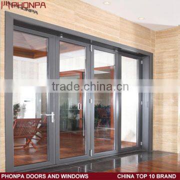 Wholesale aluminum door double 5mm glass folding door China supplier