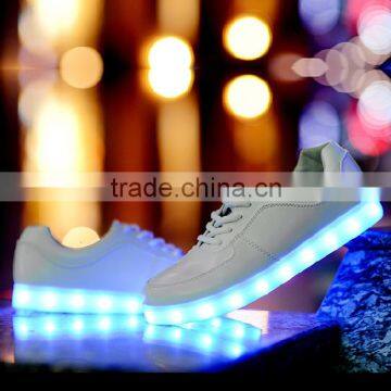Fast Delivery Comfortable Wearing Men White Black Men Size Led Luminous Lace-up Casual Shoes JK-001 photo-5
