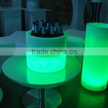 shanghai night club pub happy hour acrylic LED plastic ice barrel cooler on wheels