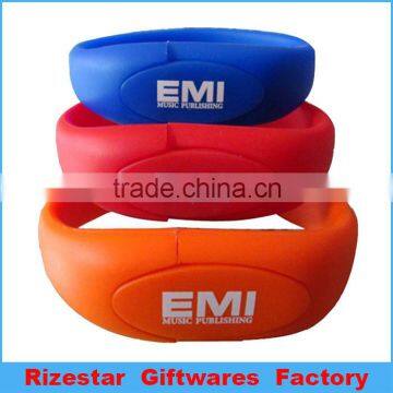 fashion customized logo printing silicone USB bracelet