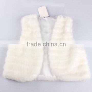 Sya hot sale new deisign fashion short 2014 white fur vest