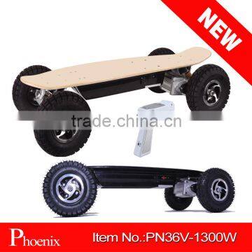 the newest design 1300w electric skateboard with lithium battery ( PN36V-1300W )