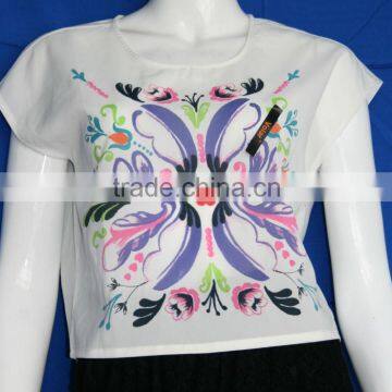 White Chiffon Shirt With Print t Shirt Women