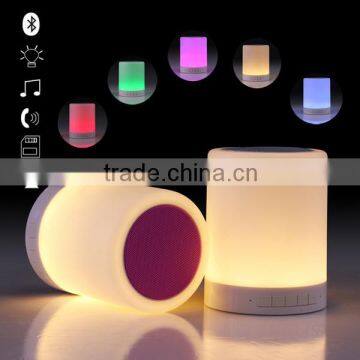 Touch Sensor Lamp Pertable Speaker Bluetooth with Led Color Night LIght