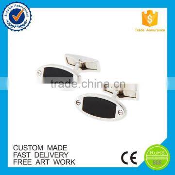 Factory directly sale oval shape custom cufflinks set