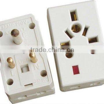 5A Travel Plug With Voltage Light Indicator(with fuse)