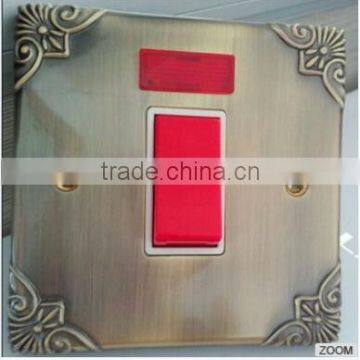 Zinc alloy Panel luxury switch 45ampere