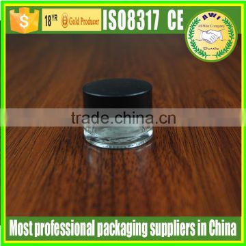 15 gram clear glass cream jar for face