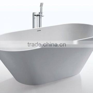 Famous Design Pure White Solid Artificial Stone Bathtub freestanding solid surface bathtub