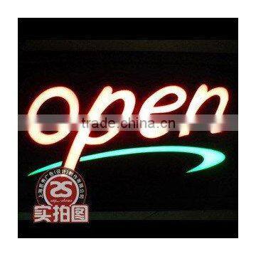 Open CASE: LED Channel Letter Sign/Logo-Surface Illuminated, Mirror Polished Stainless Steel Side, Shop name sign/letter/logo