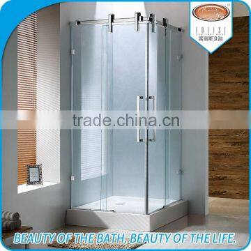 2 sided freestanding circular shower enclosure