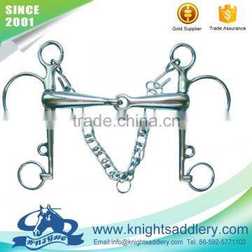 SS Eggbutt Horse Bit with French Flat Link Mouth and Round Rings