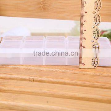 13.2*6*1.9cm Jewelry Adjustable Plastic 10 Compartment Storage Box Jewelry Earring Bin Case Container photo-2