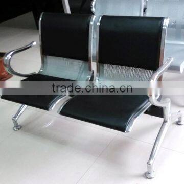 Two Seater Perforated Chromed Steel Waiting Room Chair photo-3