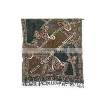 Wool Embroidery Shawls, Wool Jamawar Shawls# 8047 Jeera boil dw