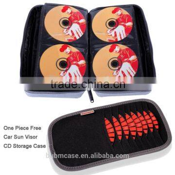 Black Portable Blu-ray CD Case DVD Case CD Holder 64 Pcs CD Storage & Visor CD Case photo-6