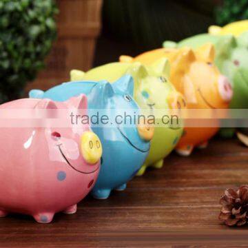 wholesale cheap colorful ceramic piggy bank