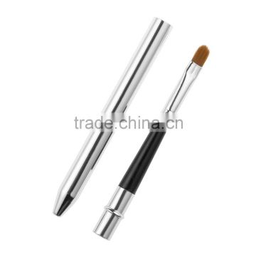 New Mini Retractable Portable Alloy Tube Cover Makeup Brush Lipbrush Travel Use Make Up Brush Cosmetics Tool