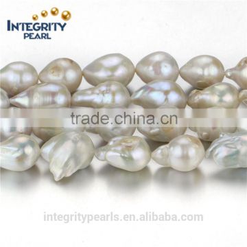 15*20mm A+ grade irregular baroque natural freshwater pearl bead string