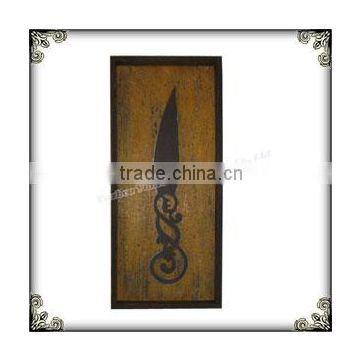 Wooden primitive knife wall decor