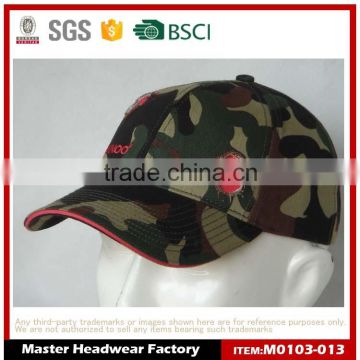 Hot camo army baseball cap with custom logos