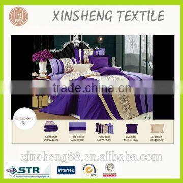 2014 High quality Embroidery MICROFIBER 8PC COMFORTER Bedding set in Queen size