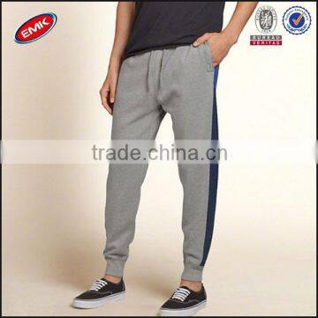 casual men gym sweatpants with contrast panel detailing at sides