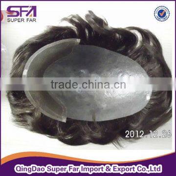 injected pu human hair men's toupee