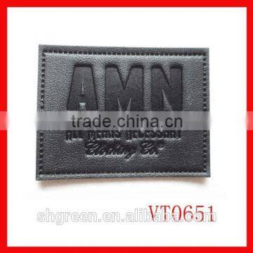 Men's garment black leather patch manufacturer