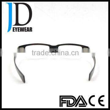 Whole Black Buffalo Horn Optical Glasses Semi Frame Metal Strip Buffalo Horn Optical Frame