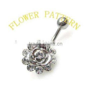 Flower pattern fashion 316L stainless steel jewelry316L stainless steel jewelry belly ring piercing jewelry