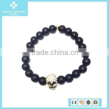Custom Mala Beads Wholesales Charm Bracelet 2015 With Gold Skull photo-6