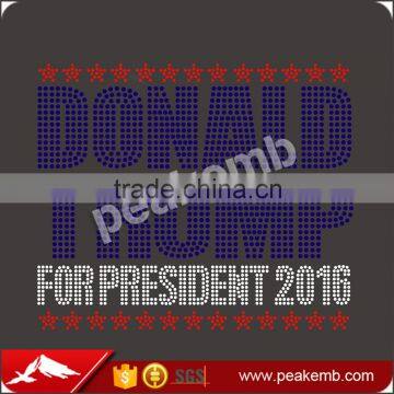 Hotsale Trump for 2016 Persident Rhinestone Transfers