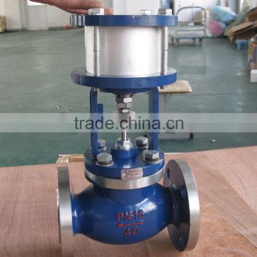 high quality flange end pneumatic control globe valve pn16