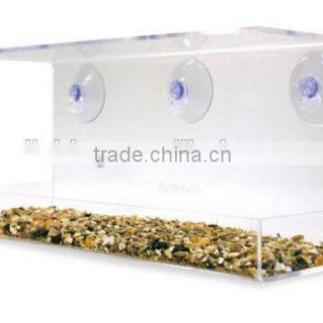 Wholesale 010 Clear Window , Four-Bird Capacity Small Bird Feeder Plastic acrylic bird feeder AS010