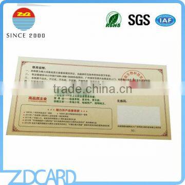 Custom Printing Scratch Off Lottery Ticket Cards