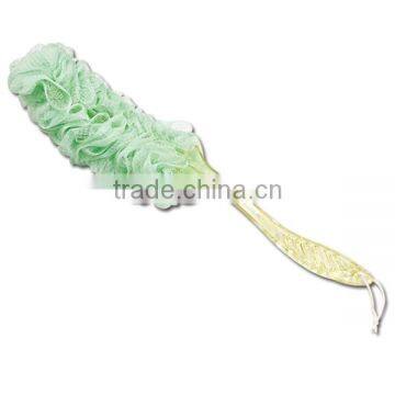 Nylon Body Scrubber with Long Plastic Handle