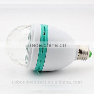 Fashionable 3W E27 RGB Led Crystal Magic Ball Light Led Rotating Lamp photo-5