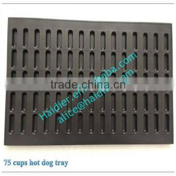 75 cups hot dog tray with teflon coated/hot dog tray bread tray for baking oven