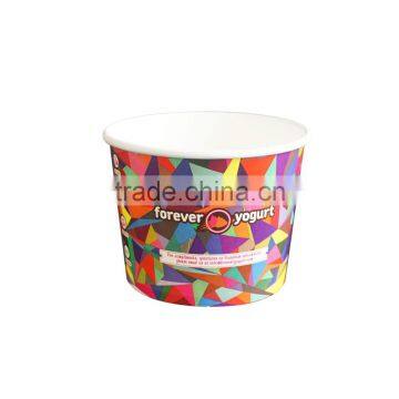 Single Wall Printed Double PE Custom Design Paper Cup Ice Cream Cup With Lid photo-2