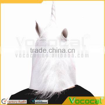 White Rubber Unicorn Cosplay Halloween Mask for Masquerade Carnival Halloween Costume photo-3