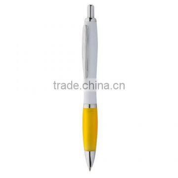 Popular White Promotional Pen With Coloured Rubber Grip Ans Shiny Chrome Parts photo-5