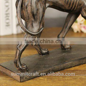 Decorative Resin Antique Bronze Greyhound Dog Statue photo-5