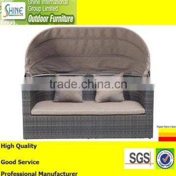 Outdoor Furniture Sofa Furniture, Rattan Modern Sofa Loveseat, 2 Seater Sofa with Canopy